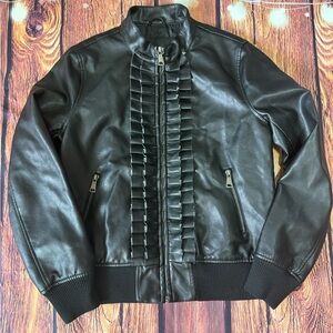 Evy's Tree Black Bomber/ faux leather Jacket